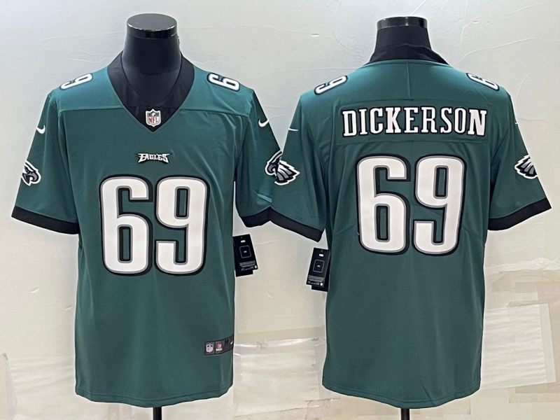 Men's Philadelphia Eagles Landon Dickerson Midnight Green Game Player Jersey football jersey product view 1