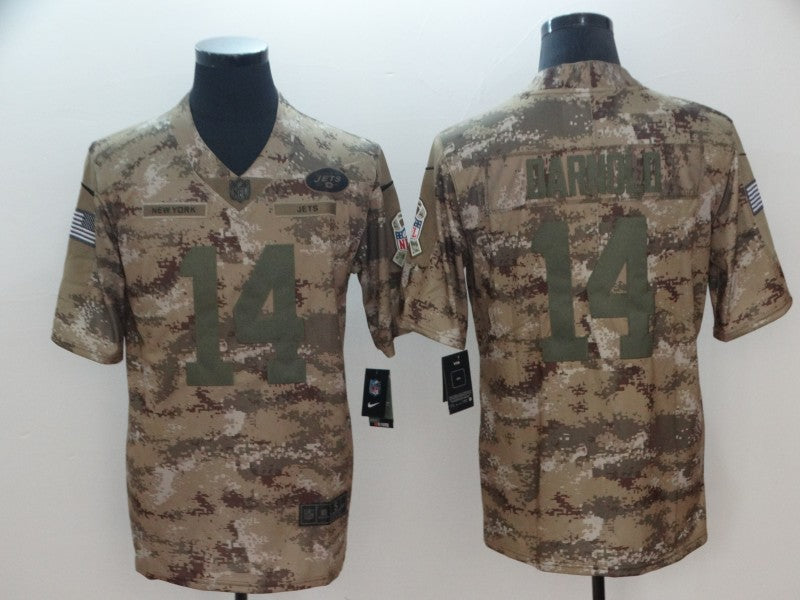 Men's New York Jets Sam Darnold #14 Camouflage Game Jersey1 football jersey product view 1