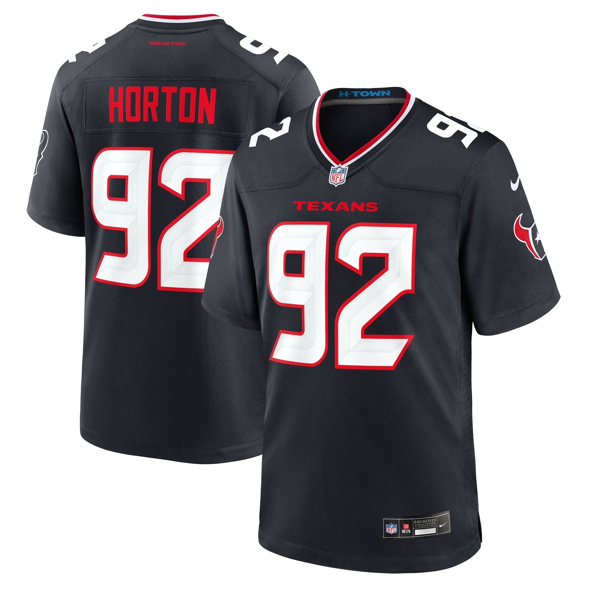 Houston Texans Dylan Horton Navy Team Game Jersey football jersey product view 1