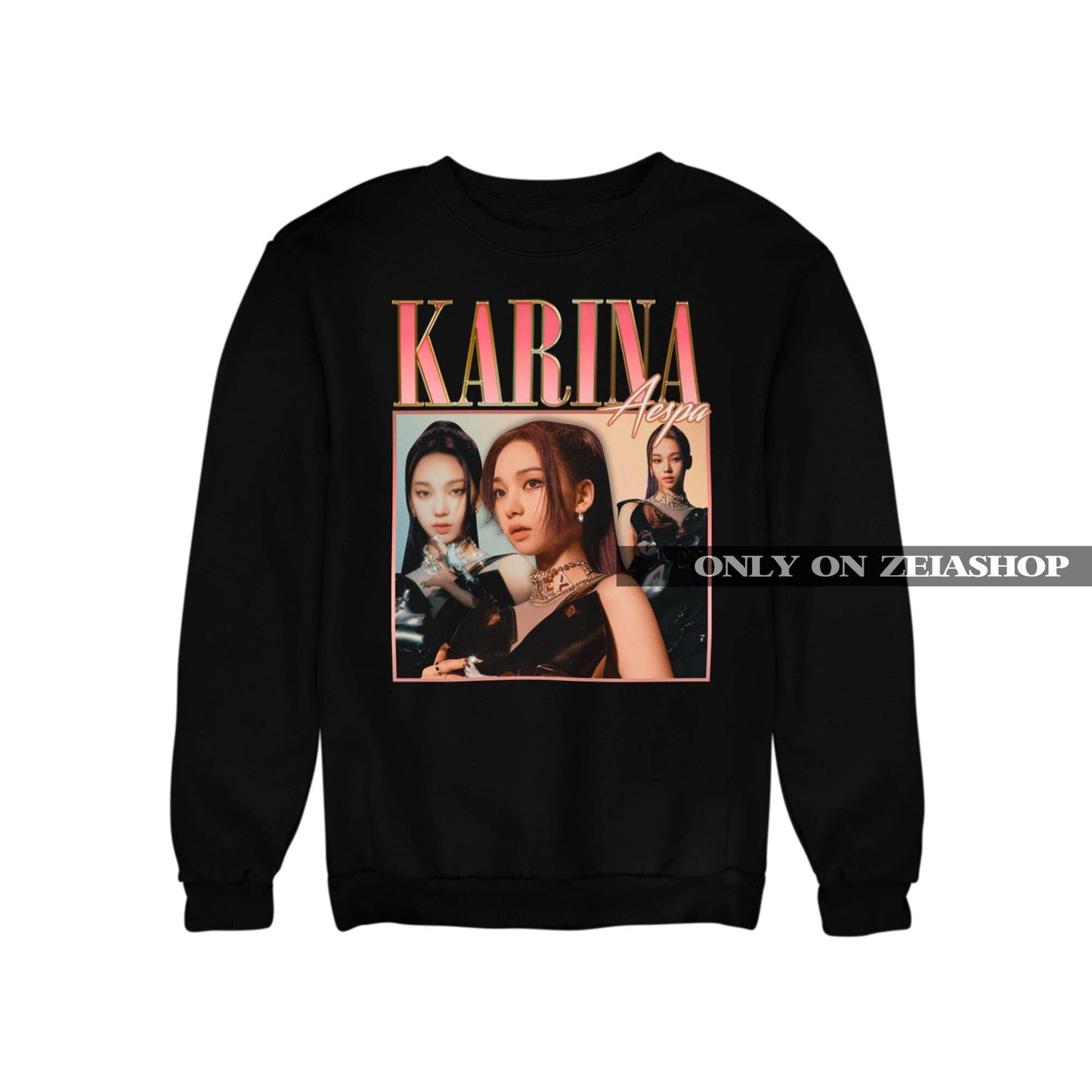 Aespa Karina 90s Retro Sweatshirt - Kpop Bootleg Gift Unisex T-shirt, Sweatshirt, Hoodie, Long Sleeve Tee - T-Shirt, Sweatshirt, Hoodie
