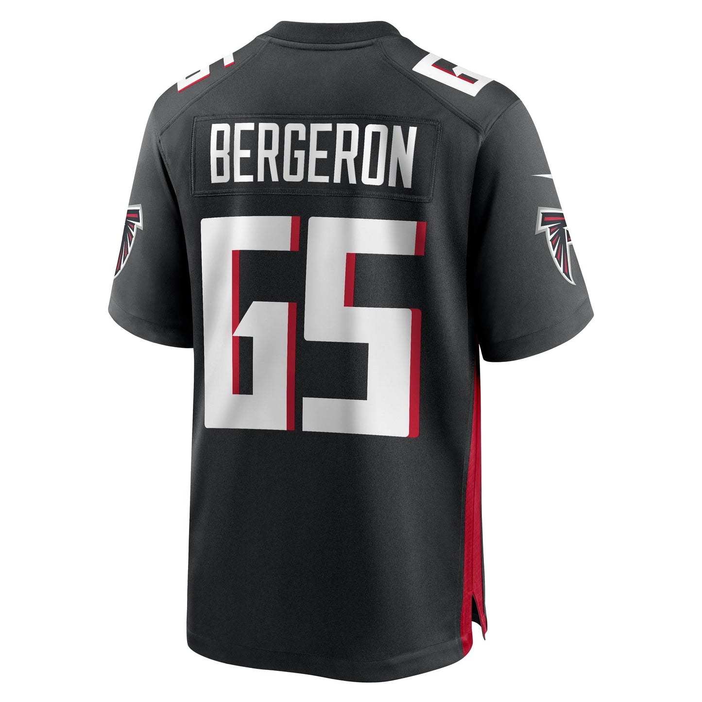Matthew Bergeron Atlanta Falcons Team Game Jersey - Black football jersey product view 3