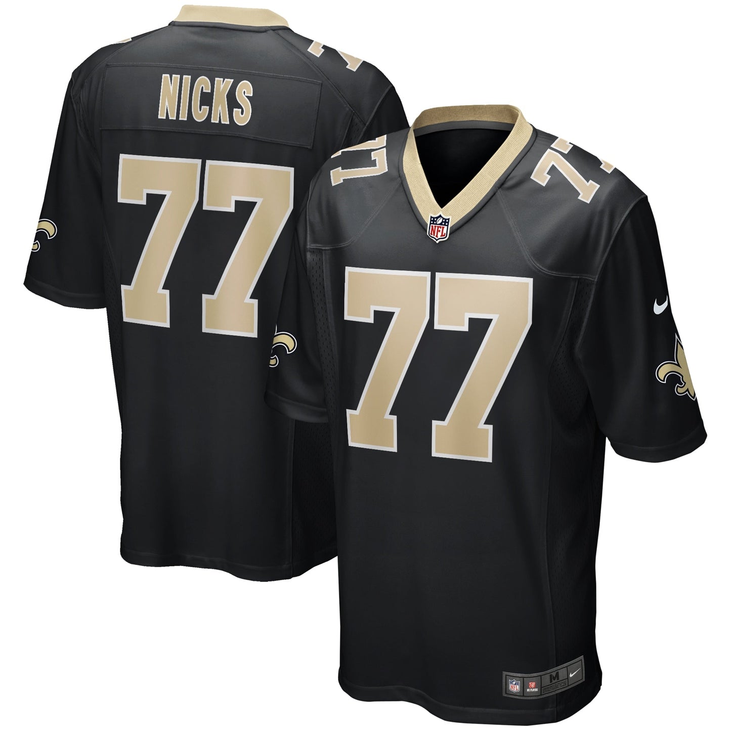 Carl Nicks New Orleans Saints Game Retired Jersey - Black football jersey product view 1