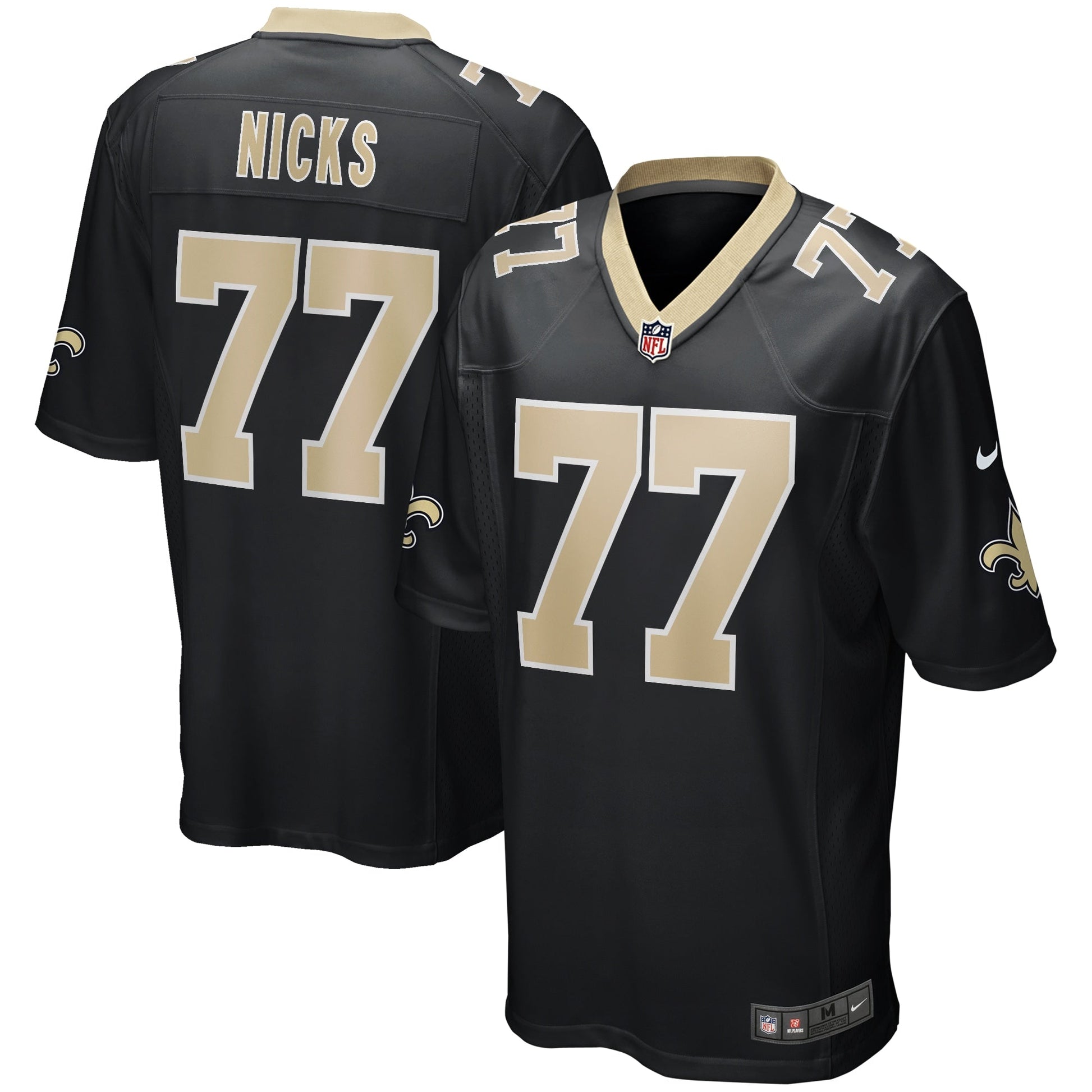 Carl Nicks New Orleans Saints Game Retired Jersey - Black football jersey product view 1