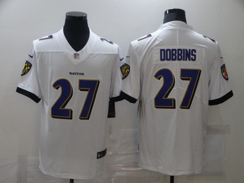 Men's Baltimore Ravens J.K. Dobbins White Game Jersey football jersey product view 1