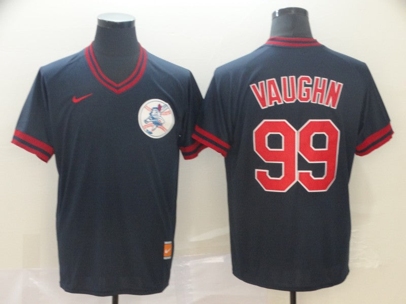 Men's Cleveland Guardians Rick Vaughn Navy Replica Team Jersey baseball jersey product view 1