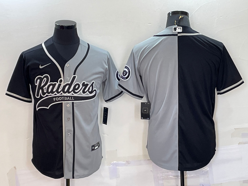 Men's Las Vegas Raiders Black/Gray Blank Jersey football jersey product view 1