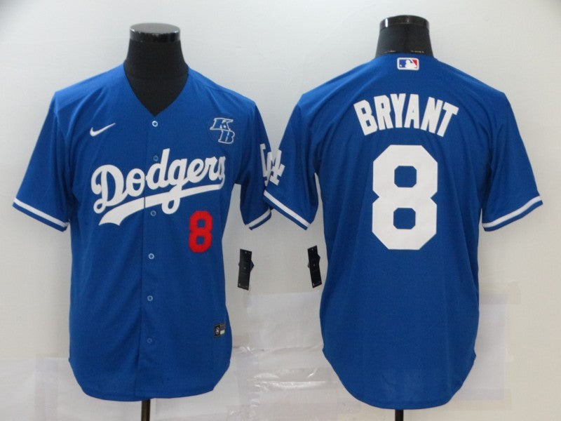 Men's Los Angeles Dodgers Kobe Bryant #8 Blue Replica Baseball Jersey1 baseball jersey product view 1
