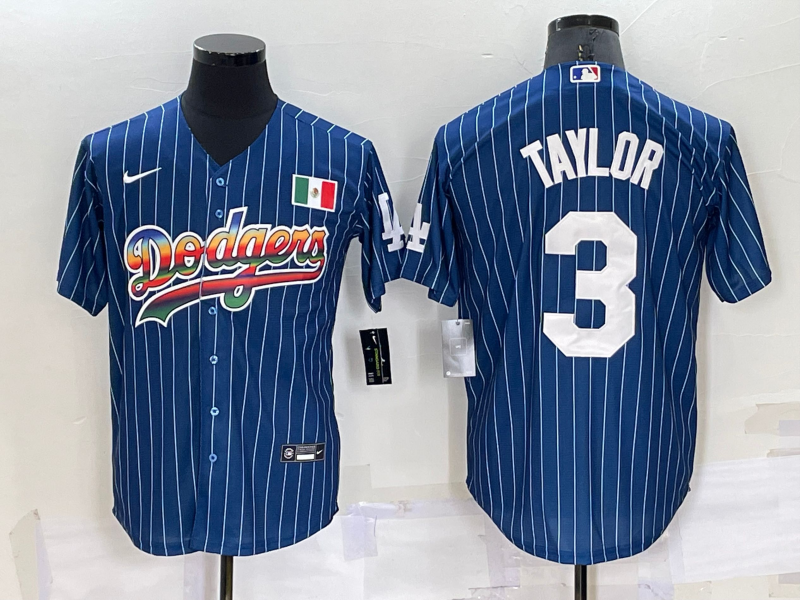 Men's Los Angeles Dodgers Chris Taylor #3 Blue Authentic Game Jersey1 baseball jersey product view 1