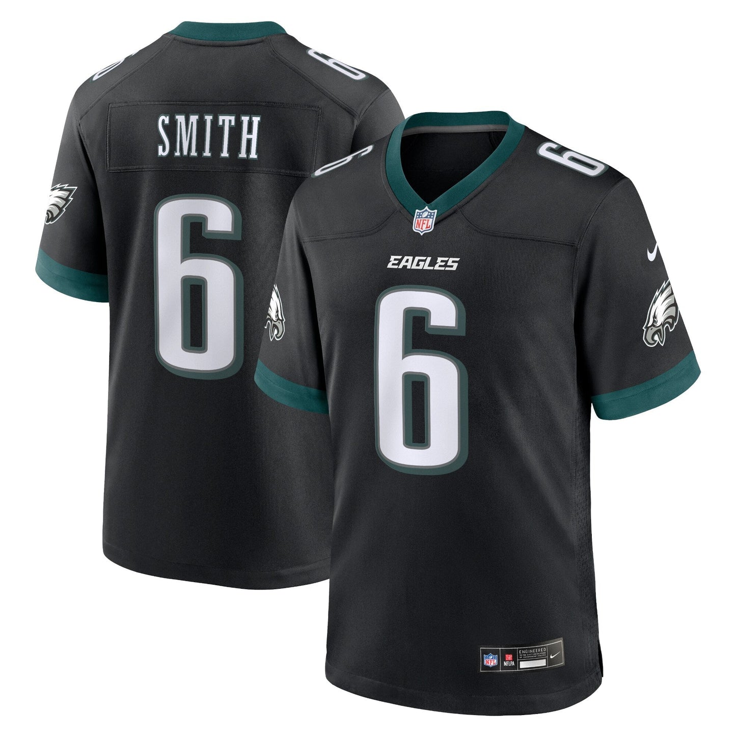 DeVonta Smith Philadelphia Eagles Alternate Game Jersey - Black football jersey product view 1