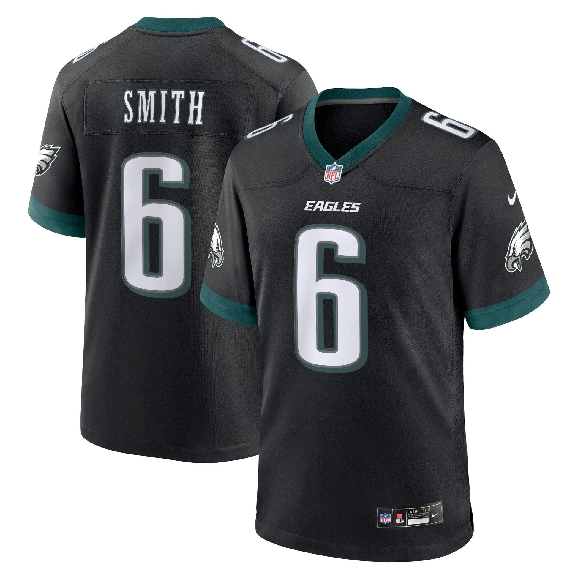 DeVonta Smith Philadelphia Eagles Alternate Game Jersey - Black football jersey product view 1