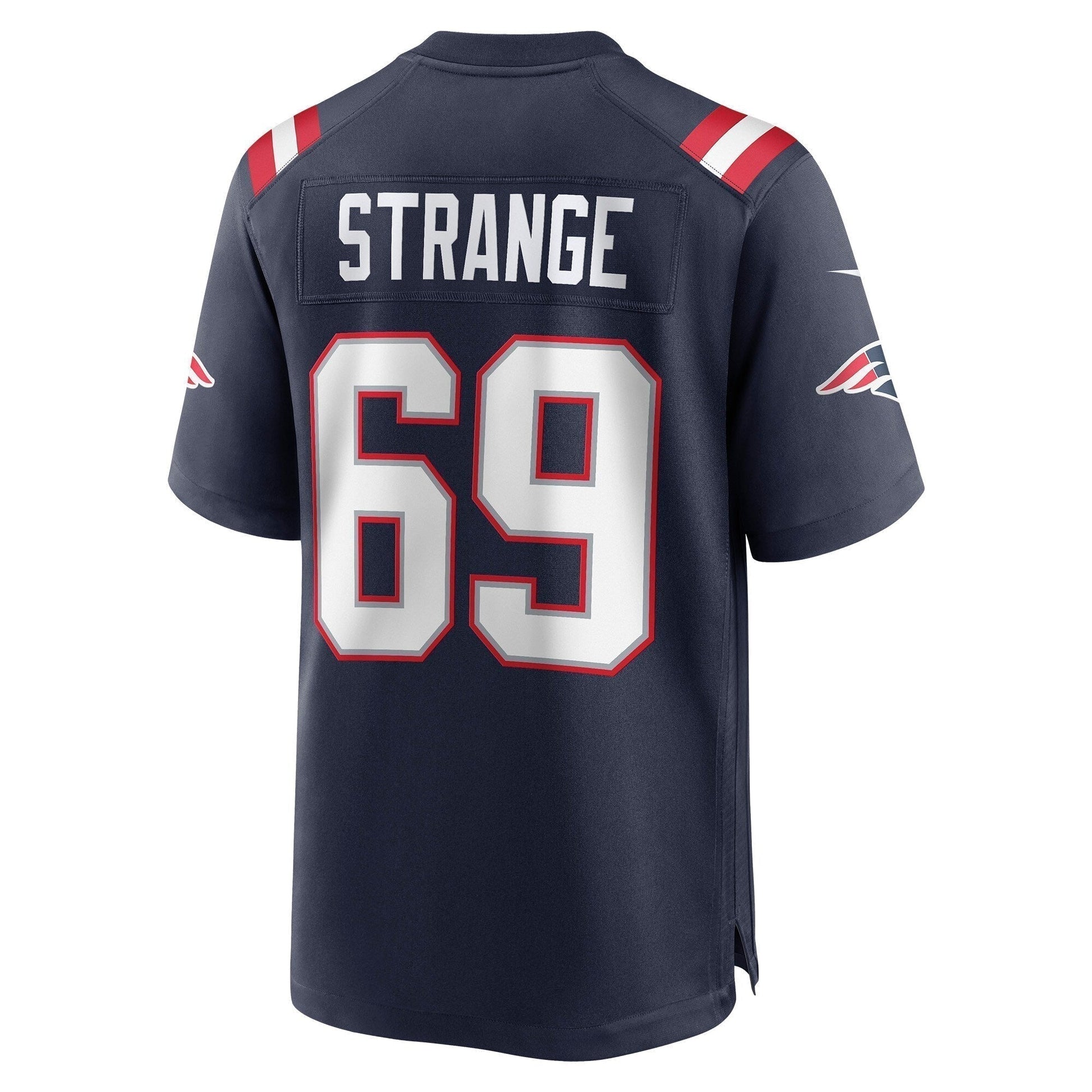 Cole Strange New England Patriots Game Jersey - Navy football jersey product view 3