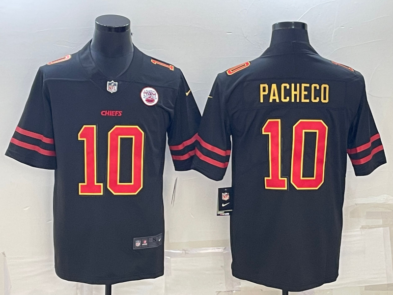 Men's Kansas City Chiefs Isiah Pacheco #10 Black Game Jersey1 football jersey product view 1