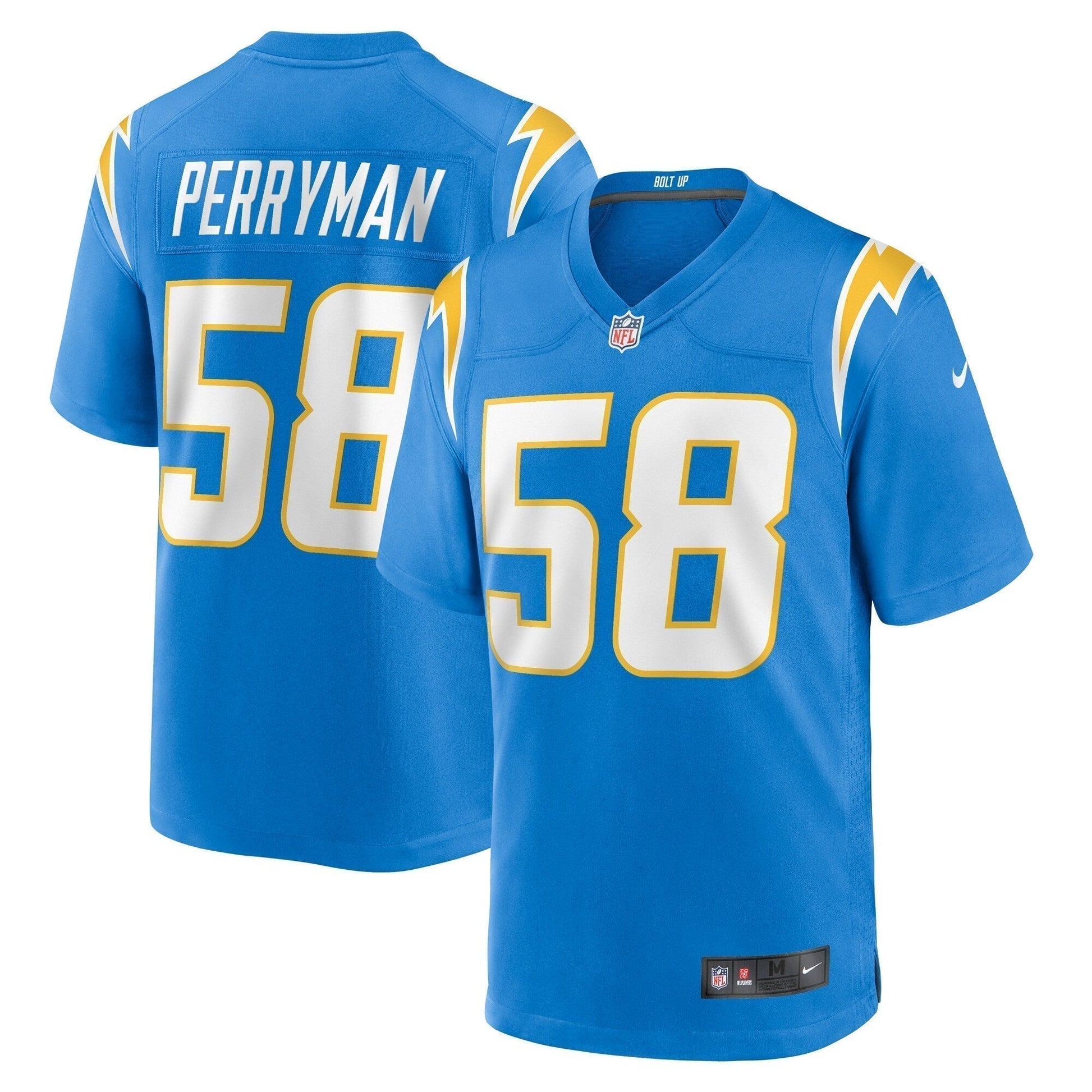 Denzel Perryman Los Angeles Chargers Game Jersey - Powder Blue football jersey product view 1