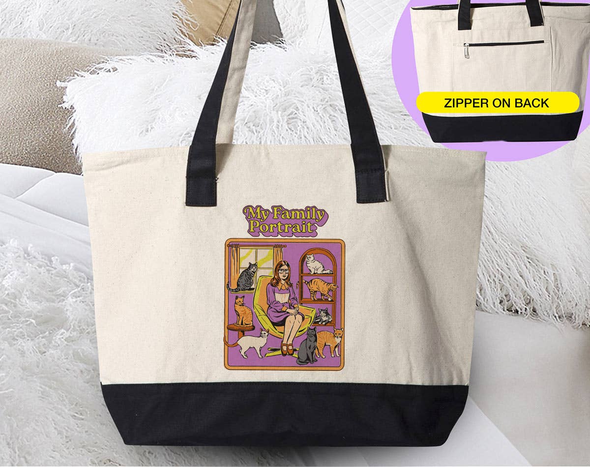 My Family Portrait Funny Retro Cat Tote Bag Unisex T-shirt, Sweatshirt, Hoodie, Long Sleeve Tee - T-Shirt, Sweatshirt, Hoodie