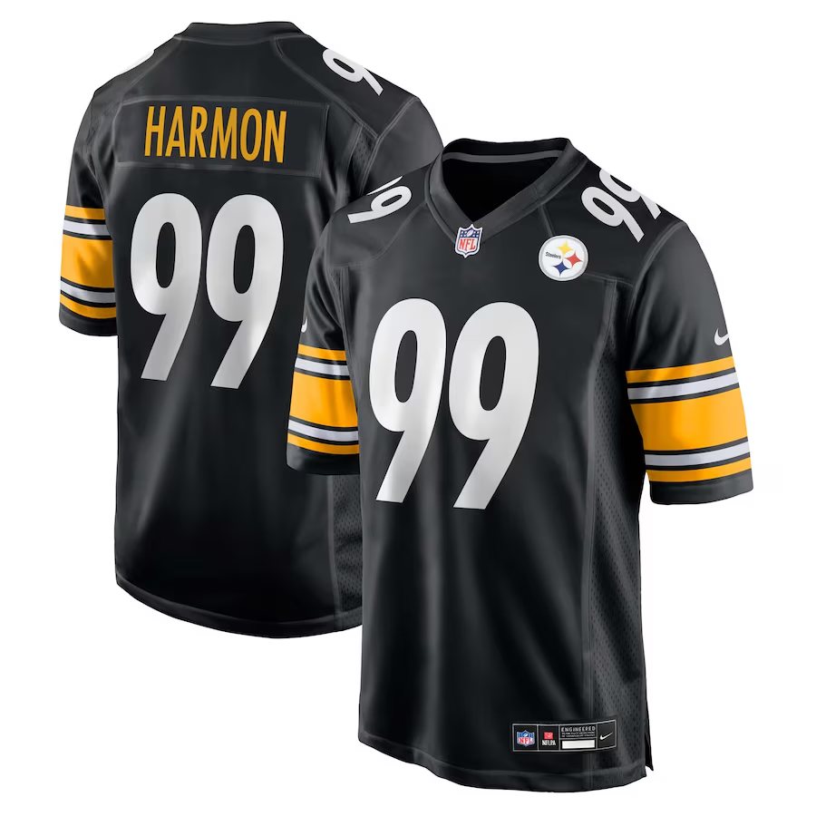 Men's Pittsburgh Steelers Derrick Harmon Black 2025 NFL Draft First Round Pick Game Jersey football jersey product view 1