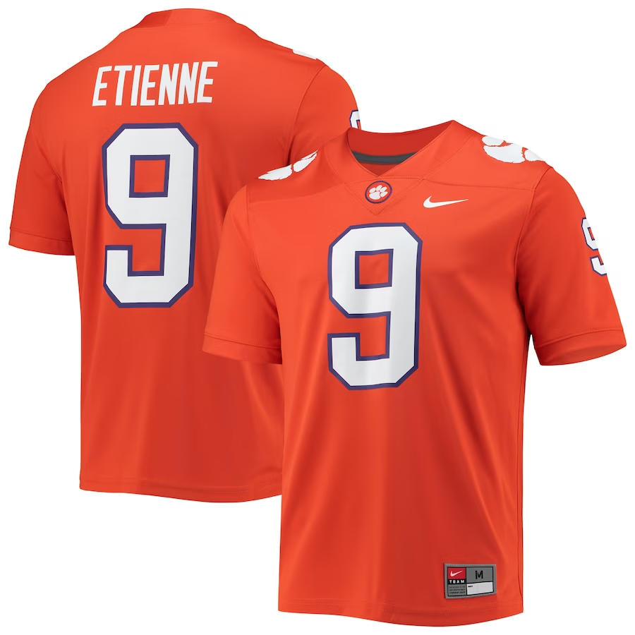 Men's Clemson Tigers Travis Etienne Orange 2021 Draft Class Game Jersey sports jersey product view 1
