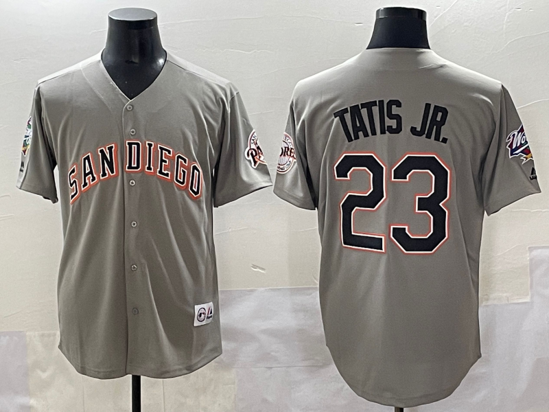 Men's San Diego Padres Fernando Tatis Jr. #23 Gray Replica Player Jersey baseball jersey product view 1