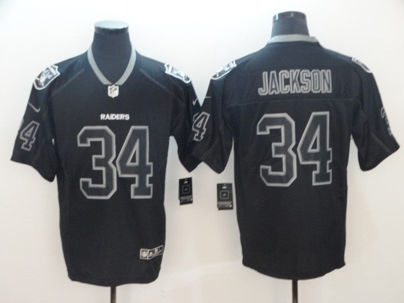 Men's Las Vegas Raiders Bo Jackson #34 Black Team Game Jersey1 football jersey product view 1