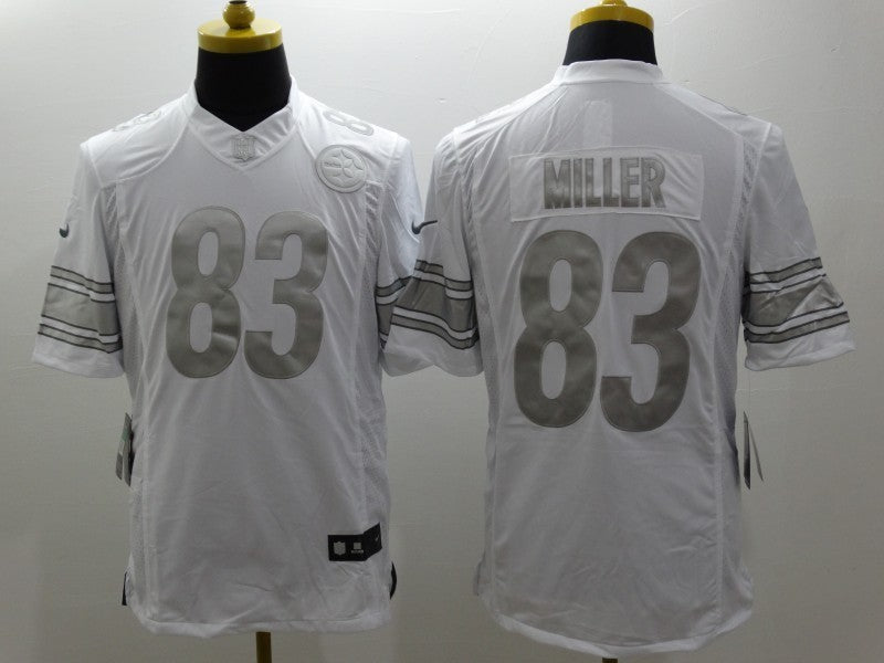 Men's Pittsburgh Steelers Heath Miller #83 White Game Jerseys football jersey product view 1