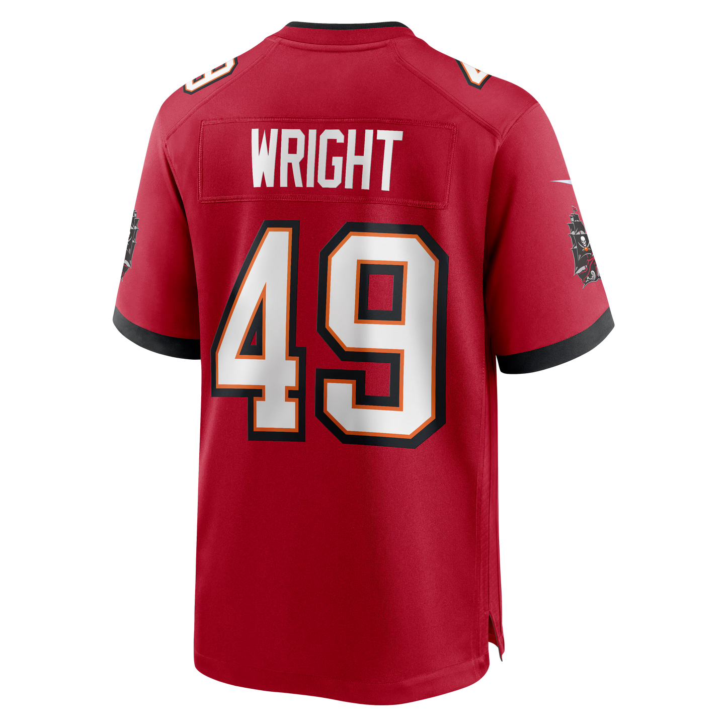 Tampa Bay Buccaneers Owen Wright Red Team Game Jersey football jersey product view 2