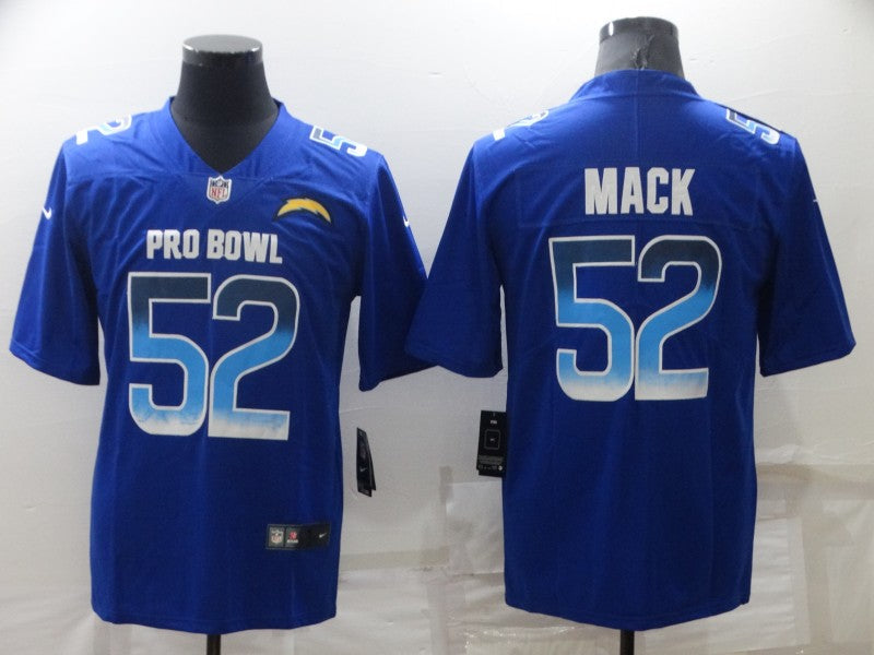 Men's Los Angeles Chargers Khalil Mack #52 Blue ALL STAR Game Jersey1 football jersey product view 1