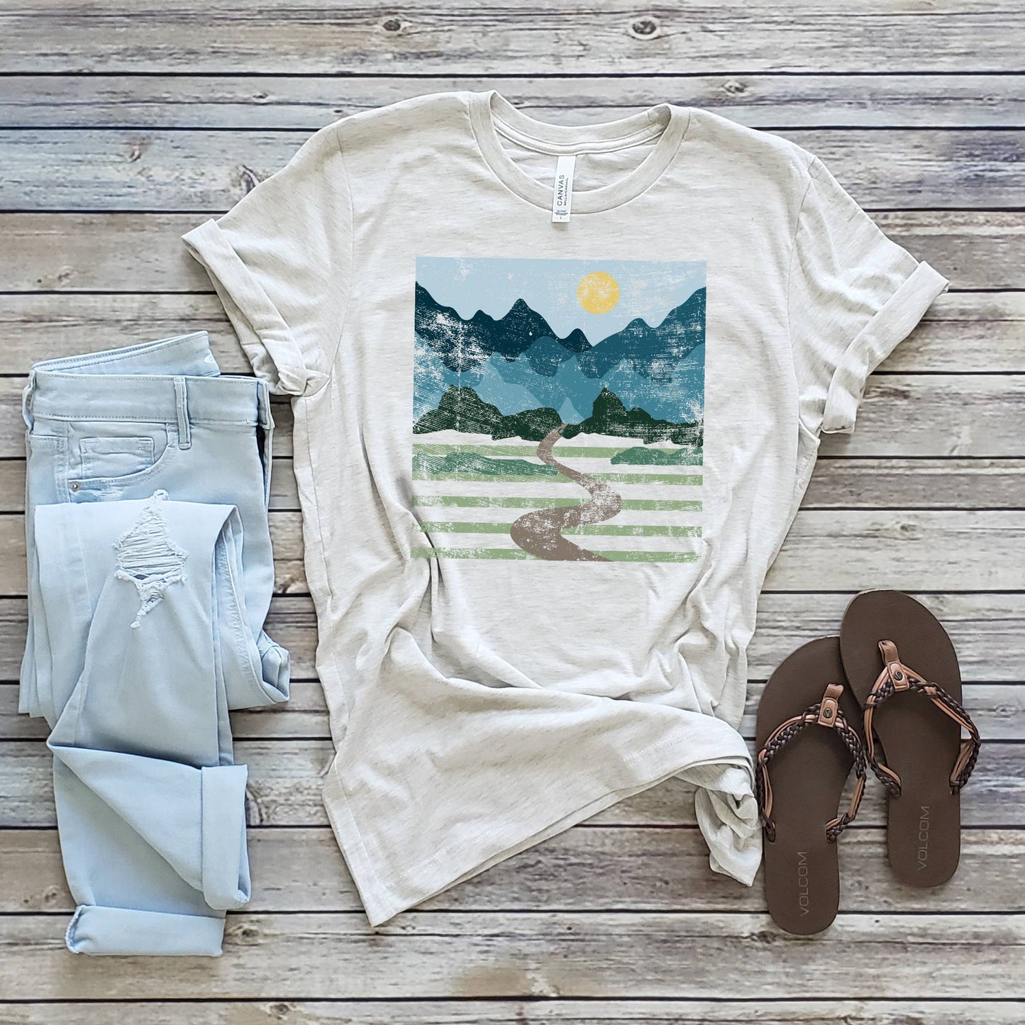 Modern Mountain Tee | Outdoor | Sizes XS-2XL Unisex T-shirt, Sweatshirt, Hoodie, Long Sleeve Tee - T-Shirt, Sweatshirt, Hoodie