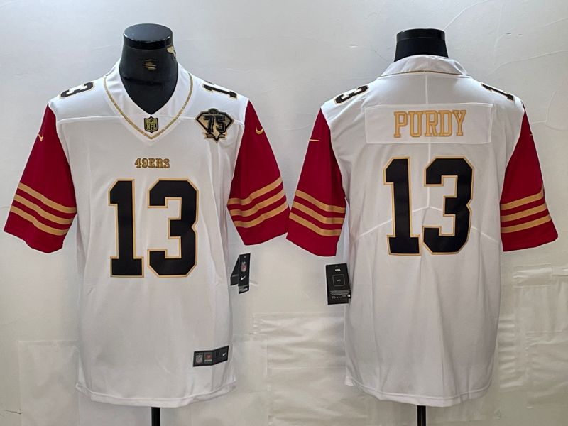 Men's San Francisco 49ers Brock Purdy White Player Game Jersey football jersey product view 1