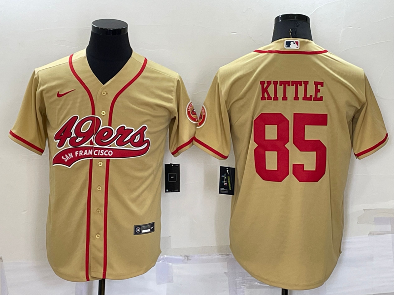 Men's San Francisco 49ers George Kittle Gold Game Jersey Joint Edition football jersey product view 1