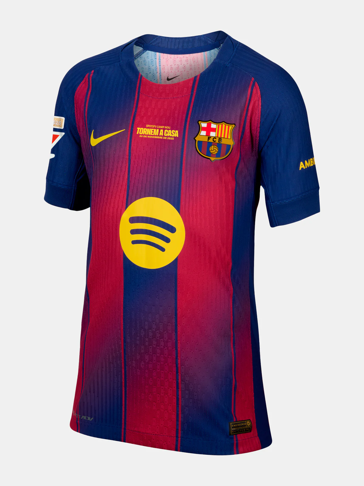 R. ARAUJO UCL Junior home jersey 25/26 FC Barcelona - Player's Edition sports jersey product view 1