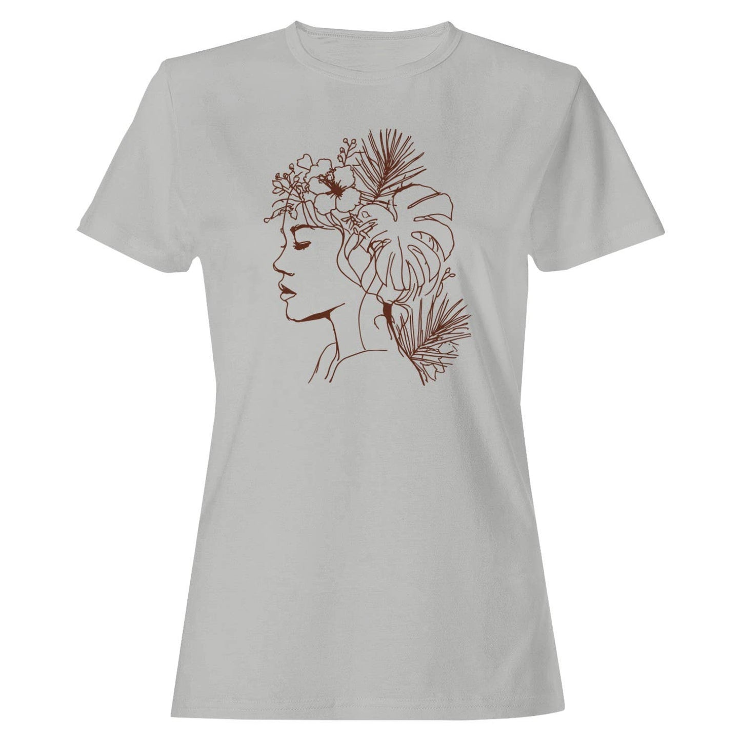Boho Floral Woman Line Art Illustration Women's T-Shirt Unisex T-shirt, Sweatshirt, Hoodie, Long Sleeve Tee - T-Shirt, Sweatshirt, Hoodie