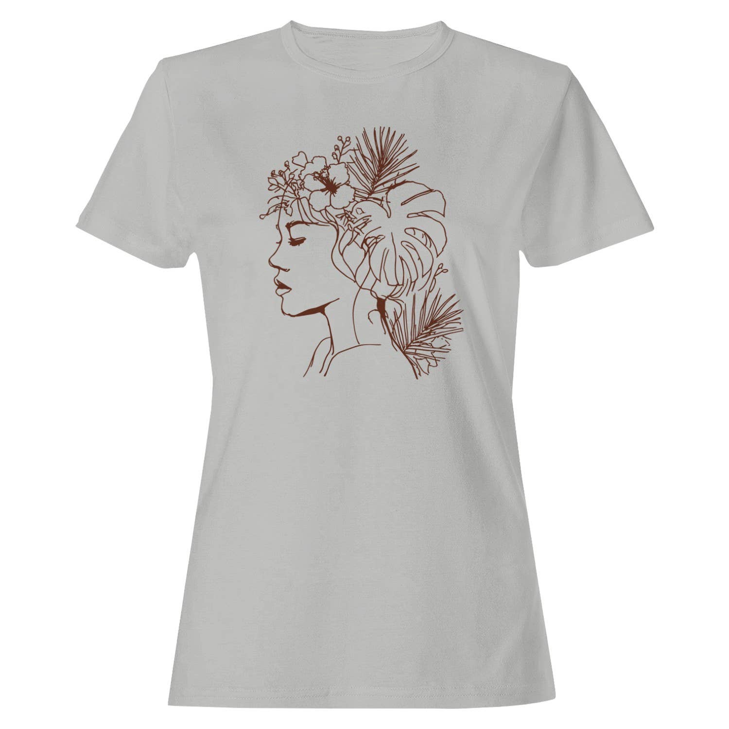 Boho Floral Woman Line Art Illustration Women's T-Shirt Unisex T-shirt, Sweatshirt, Hoodie, Long Sleeve Tee - T-Shirt, Sweatshirt, Hoodie