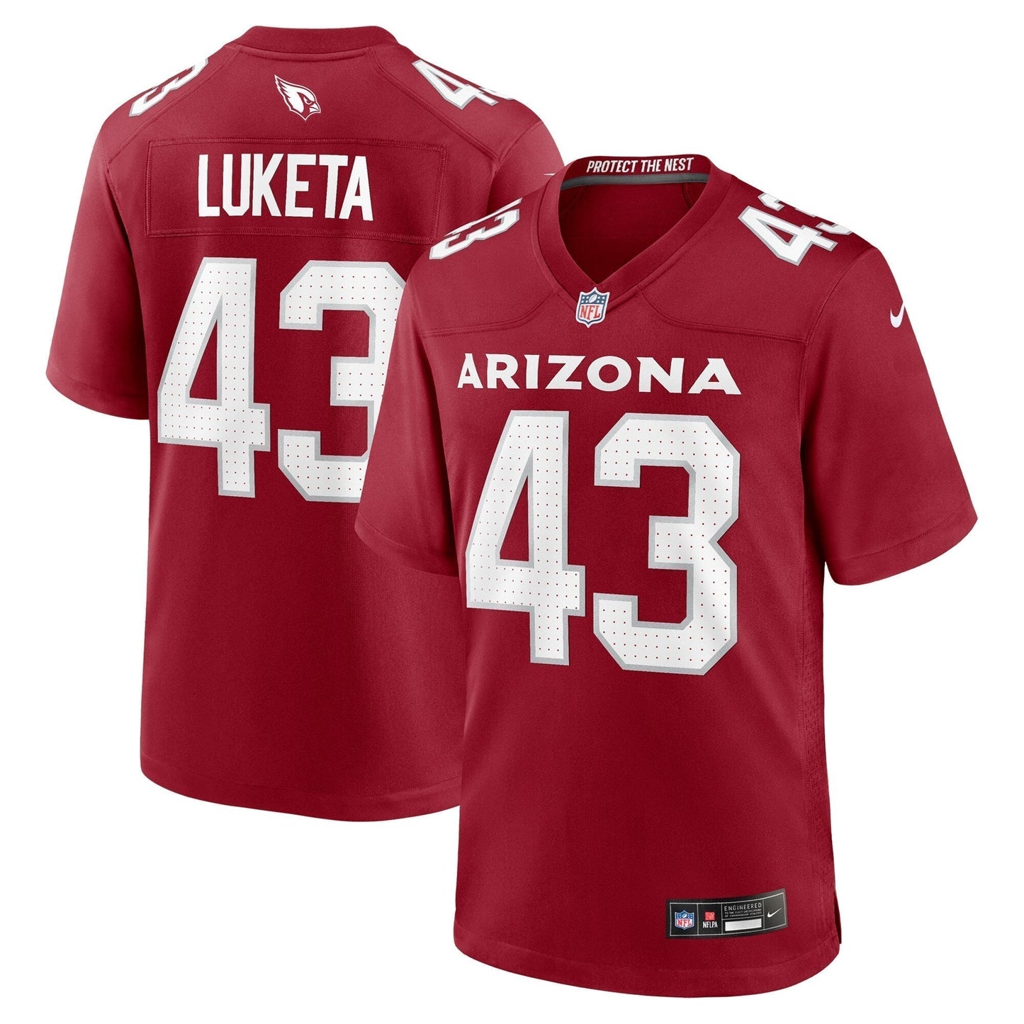 Jesse Luketa Arizona Cardinals Team Game Jersey - Cardinal football jersey product view 1