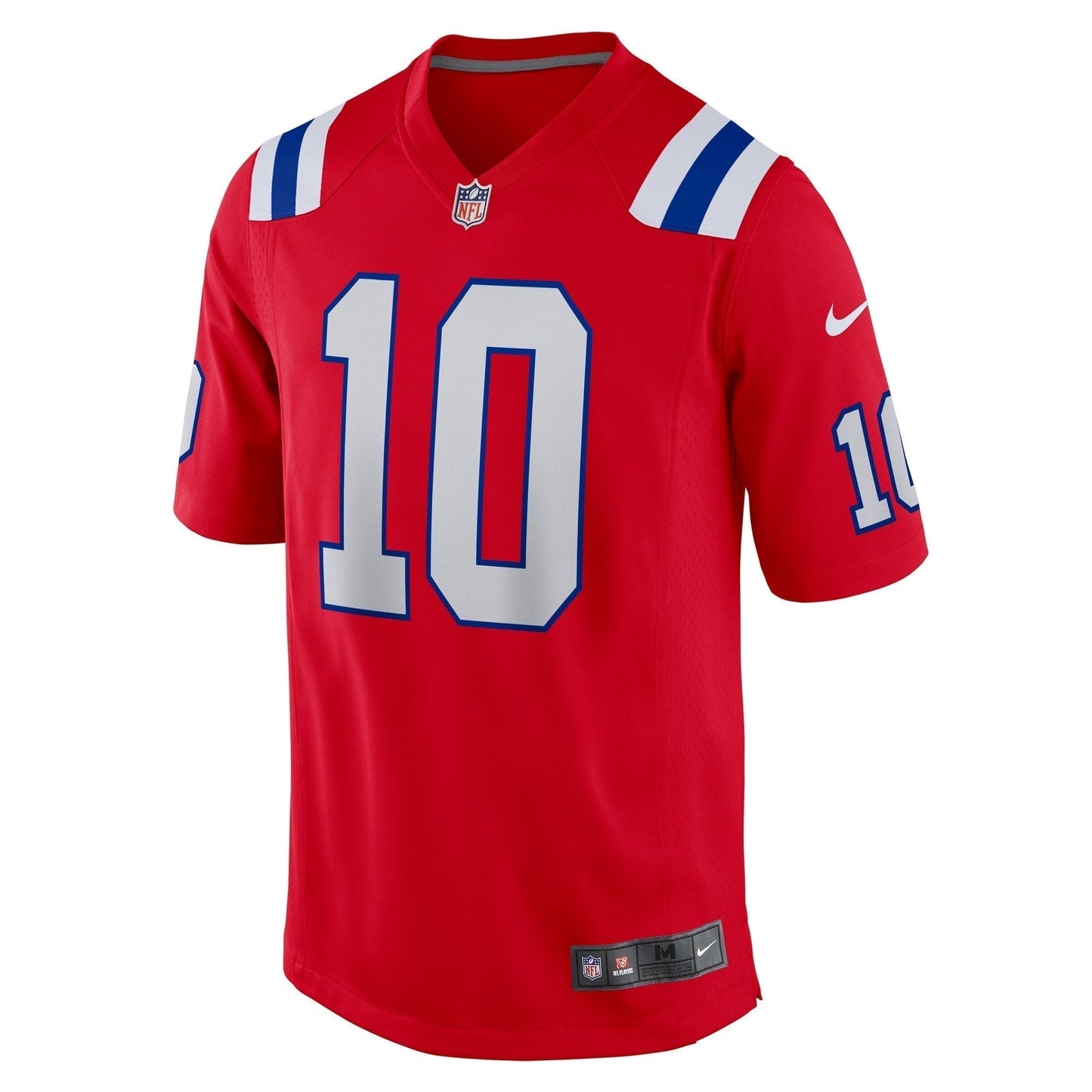 Mac Jones New England Patriots Game Jersey - Red football jersey product view 2