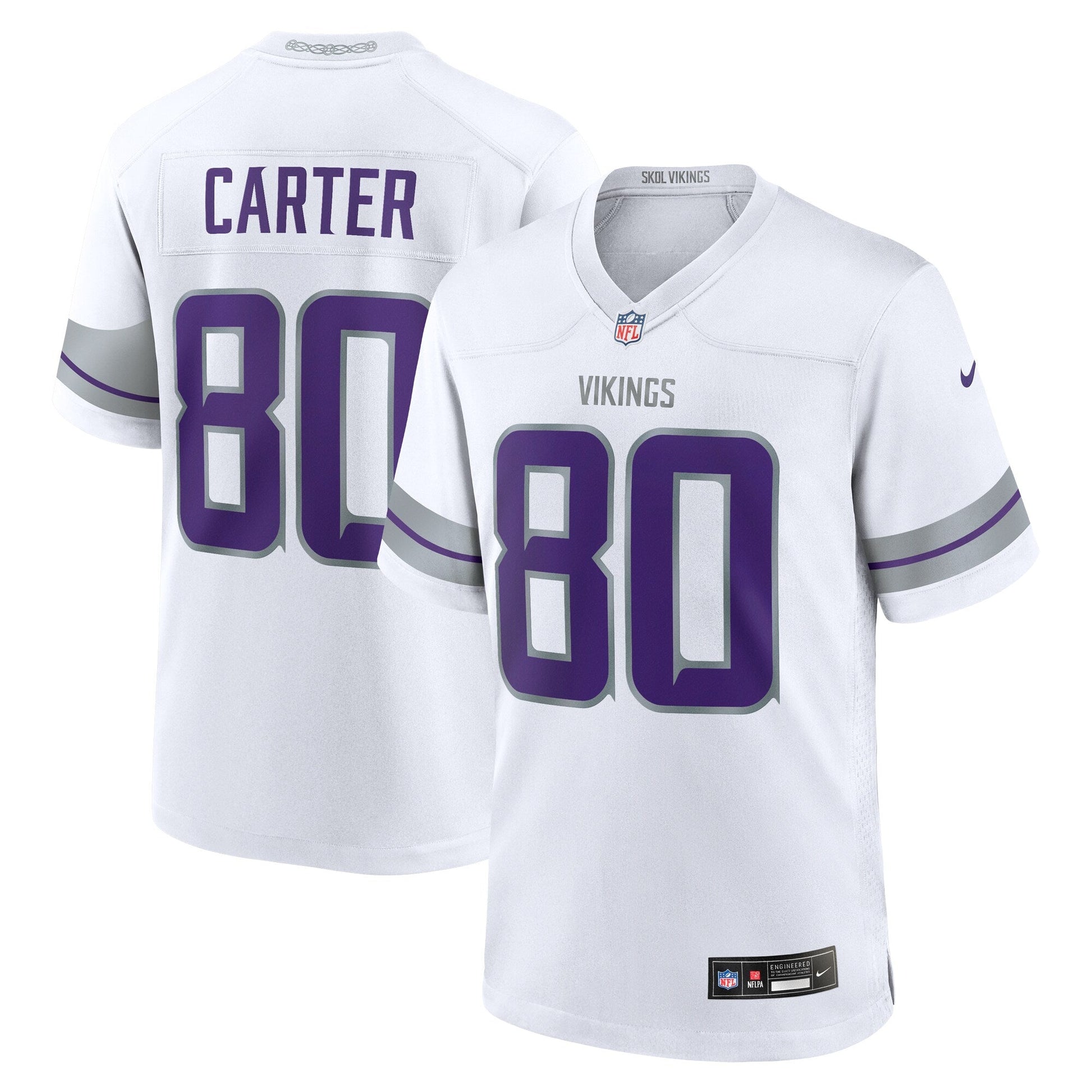 Cris Carter Minnesota Vikings Alternate Retired Game Jersey - White football jersey product view 1