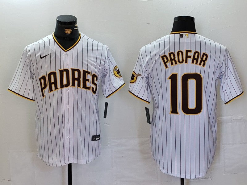 Men's San Diego Padres Jurickson Profar #10 White Replica Player Jersey1 baseball jersey product view 1