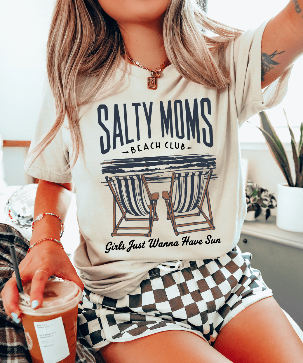 Salty Moms Beach Club - Cream Tee Unisex T-shirt, Sweatshirt, Hoodie, Long Sleeve Tee - T-Shirt, Sweatshirt, Hoodie