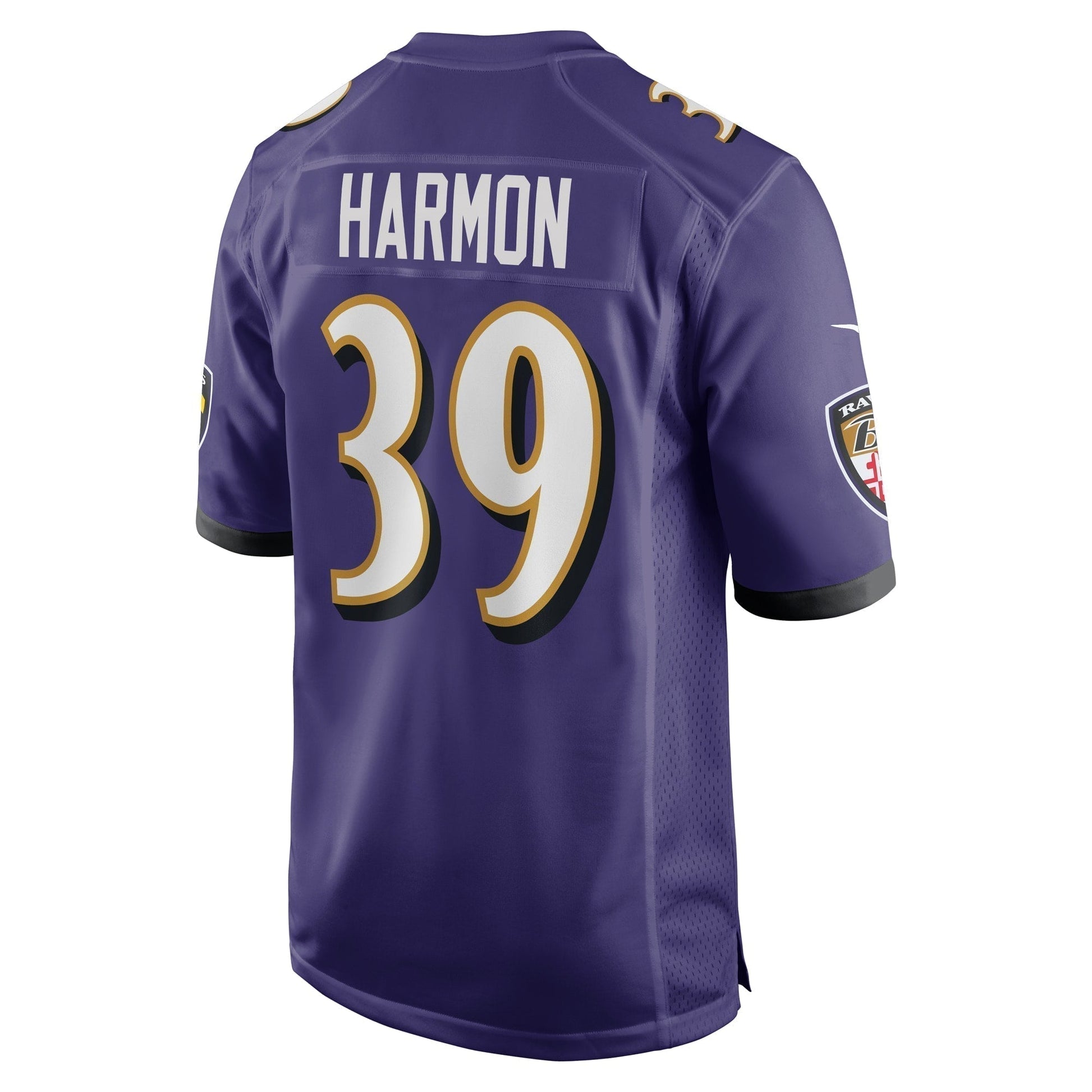 Duron Harmon Baltimore Ravens Game Jersey - Purple football jersey product view 3