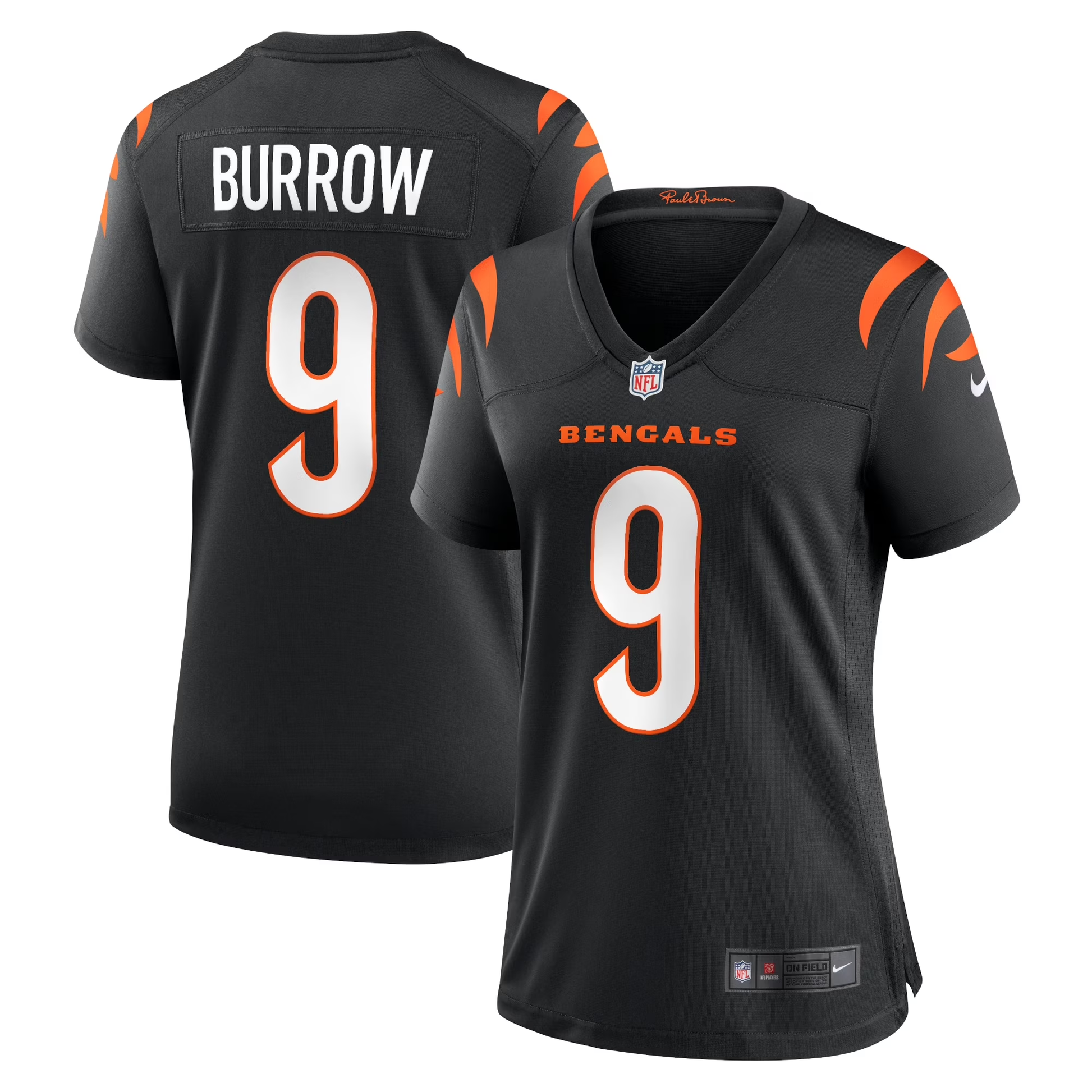 Women's Joe Burrow Black Cincinnati Bengals Player Game Jersey football jersey product view 1