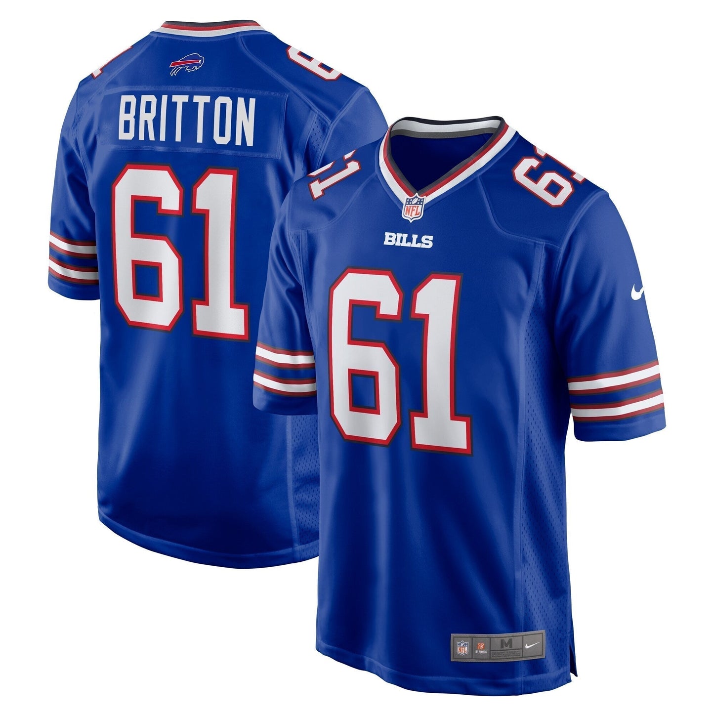 Gunner Britton Buffalo Bills Game Jersey - Royal football jersey product view 1