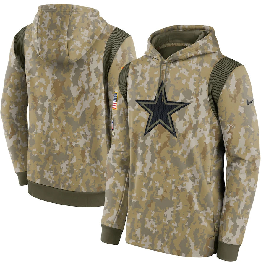 Men's Dallas Cowboys 2021 Salute to Service Hoodie Camouflage football jersey product view 1