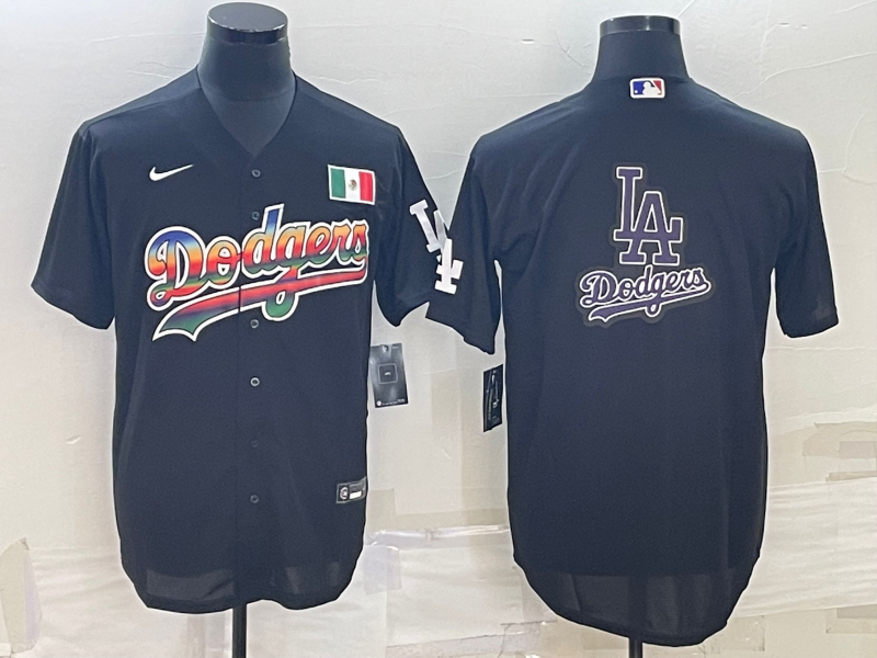 Men's Los Angeles Dodgers Black Blank Replica Jersey baseball jersey product view 1