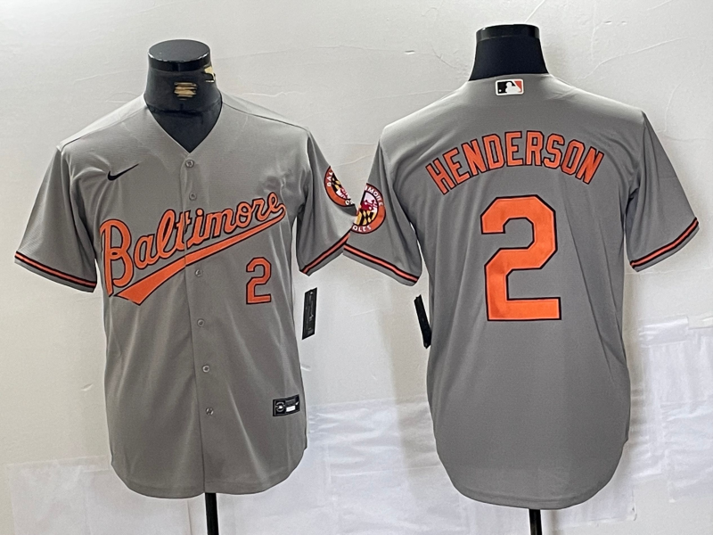 Men's Baltimore Orioles Gunnar Henderson #2 Gray Limited Player Jersey baseball jersey product view 1