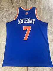 Knicks No. 7 Anthony Blue MN basketball jersey product view 2