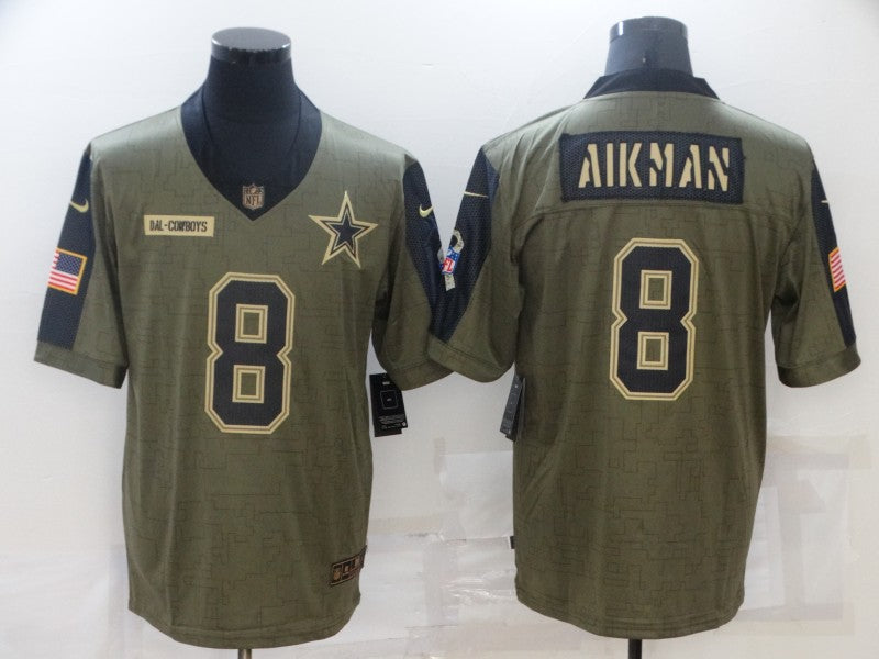 Men's Dallas Cowboys Troy Aikman #8 Brown Game Jersey1 football jersey product view 1