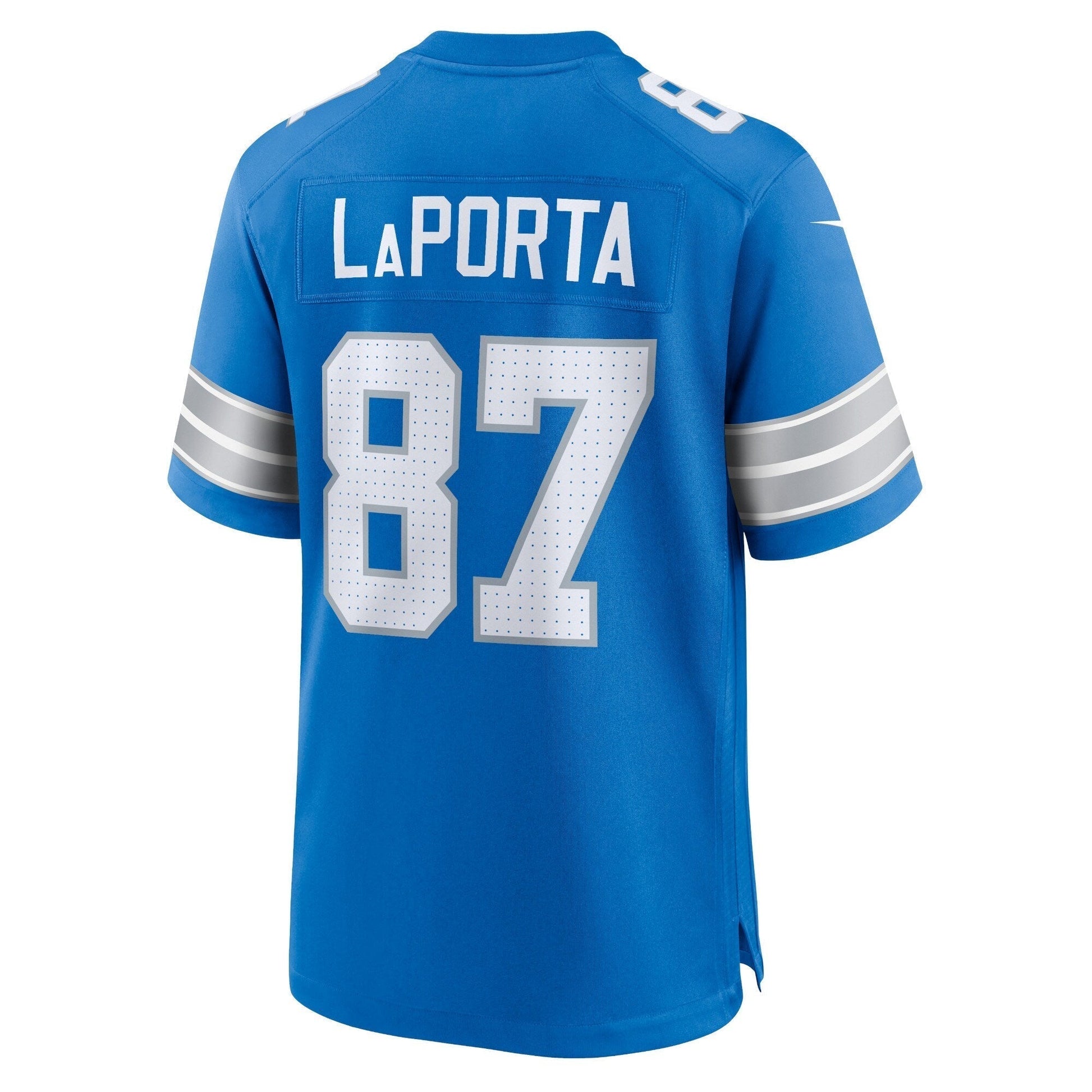 Sam LaPorta Detroit Lions Game Jersey - Blue football jersey product view 3