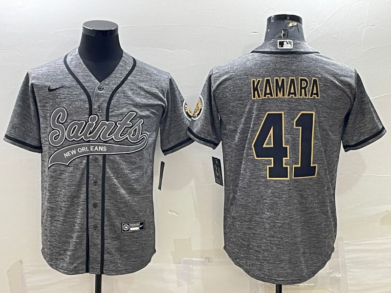Men's New Orleans Saints Alvin Kamara Gray Game Jersey Joint Edition football jersey product view 1