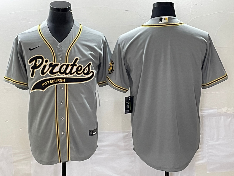 Men's Pittsburgh Pirates Gray Blank Replica Jersey Joint Edition baseball jersey product view 1
