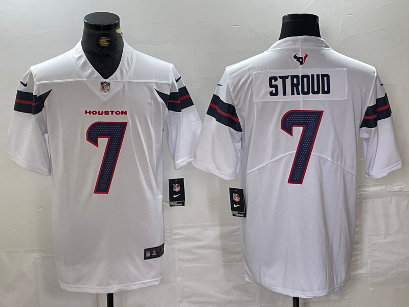 Men's Houston Texans C.J. Stroud White Game Player Jersey football jersey product view 1