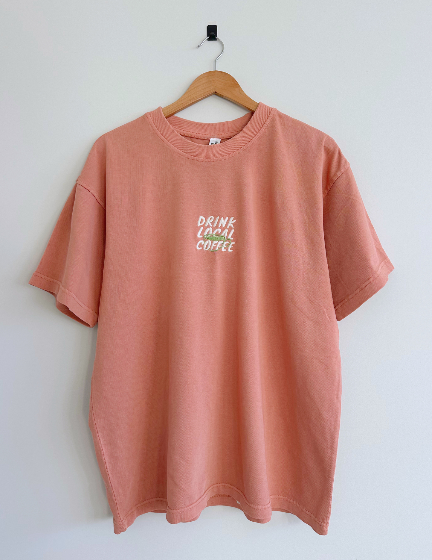 Drink Local Coffee T-Shirt - Salmon Unisex T-shirt, Sweatshirt, Hoodie, Long Sleeve Tee - T-Shirt, Sweatshirt, Hoodie