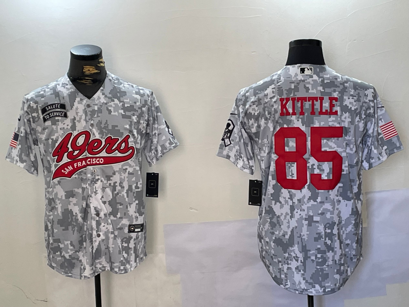 Men's San Francisco 49ers George Kittle Arctic Camo Salute to Service Limited Jersey football jersey product view 1